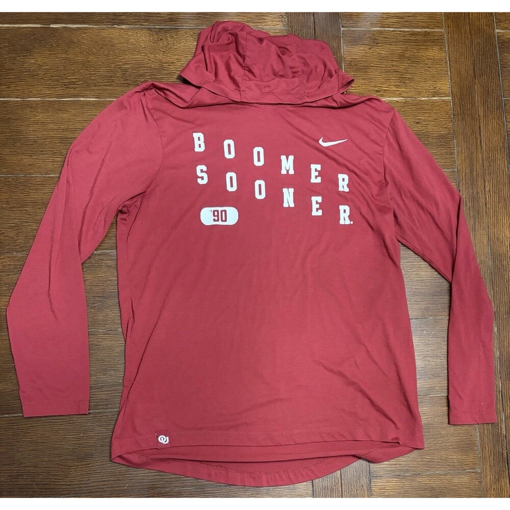 Men’s Oklahoma Sooners Nike Size M Red Dri Fit Lightweight Hoodie Pullover